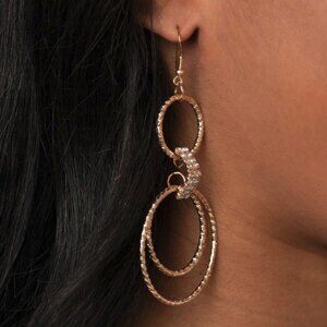 Paparazzi Jewelry Accessories - Getting Hitched - Gold Earrings - Vintage